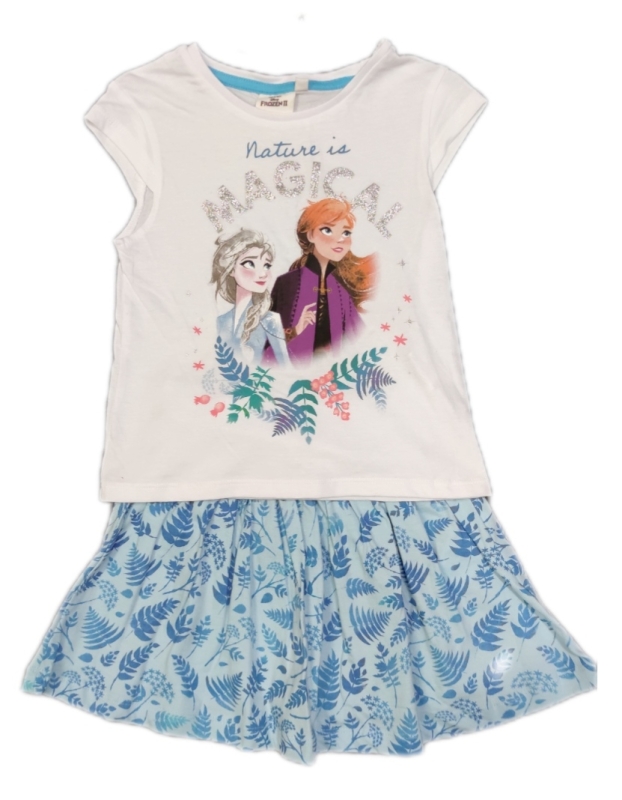 Frozen 2-Teiler mit Rock Weiß-Hellblau